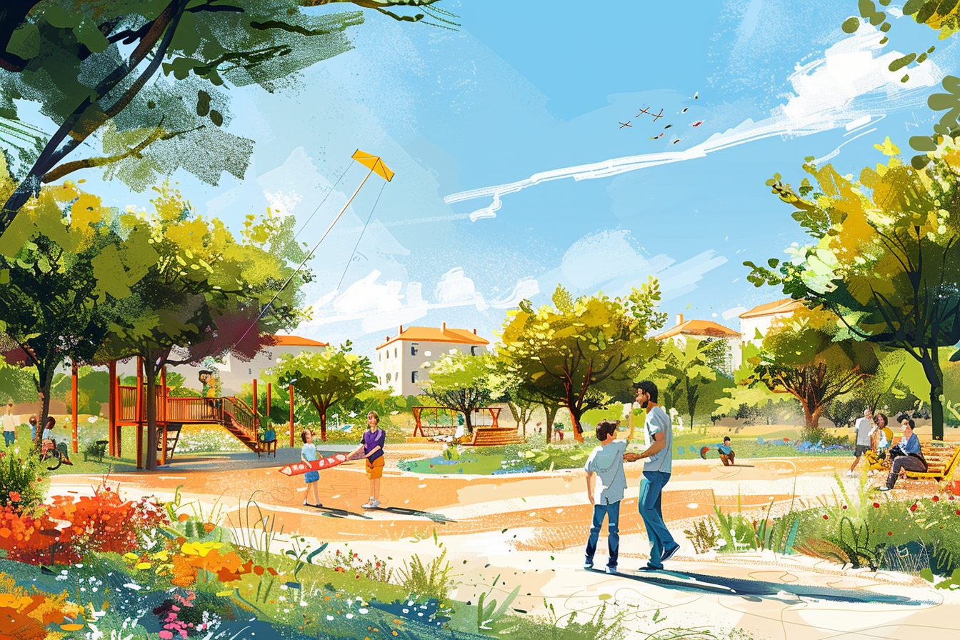 Famille profitant des activités de loisirs à Pessac, parfait pour un déménagement épanouissant